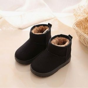 Black fur baby boots size 6
